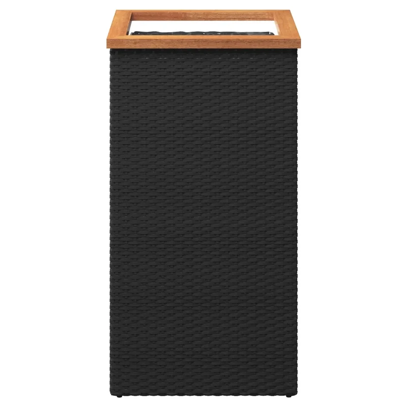 Jardinière design rustique grand espace 40 x 40 x 80 cm en résine tressée noir 02_0046630