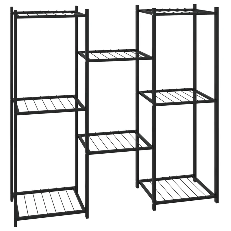 Jardinière étagère design moderne 83 x 25 x 80 cm rangement présentoir en fer noir 02_0047093