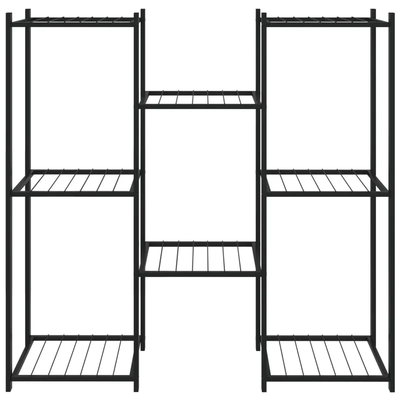 Jardinière étagère design moderne 83 x 25 x 80 cm rangement présentoir en fer noir 02_0047093