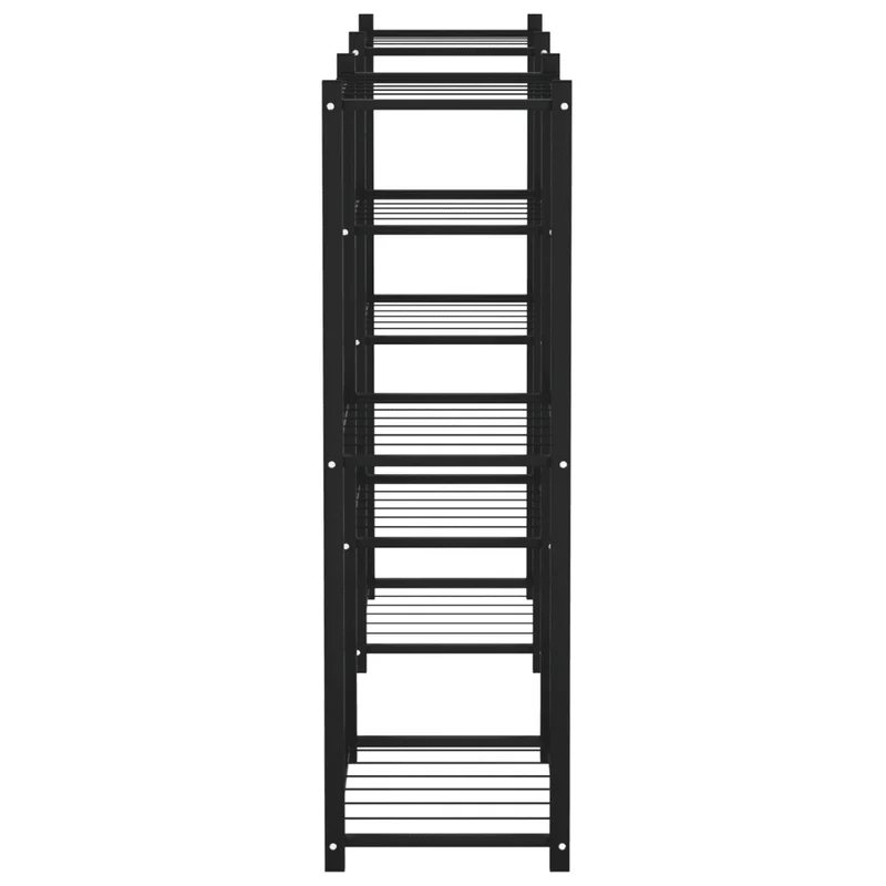 Jardinière étagère design moderne 83 x 25 x 80 cm rangement présentoir en fer noir 02_0047093