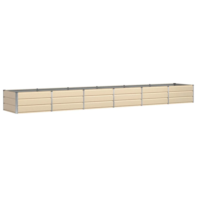 Jardinière moderne 480 x 80 x 45 cm pour intérieur extérieur design industriel en acier ivoire 02_0059152