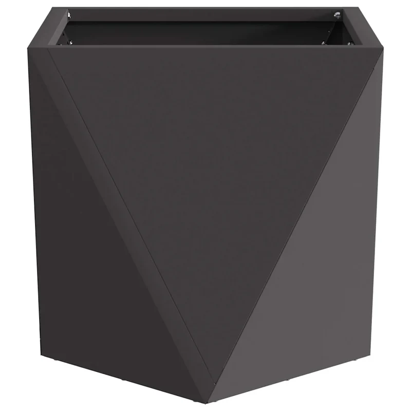 Jardinière moderne 30 x 30 x 30 cm extérieure avec stabilité design épuré en acier noir 02_0053048
