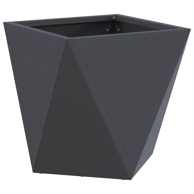Jardinière moderne pour extérieur 30 x 30 x 30 cm résistance aux intempéries design épuré en acier anthracite 02_0053052