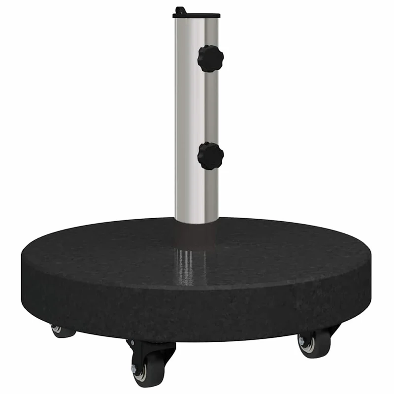 Base de parasol ronde roulable moderne jardin 45 x 45 x 45 cm en granit noir 02_0058856