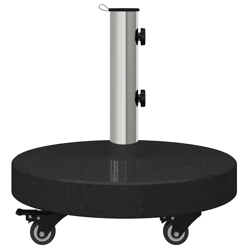 Base de parasol ronde roulable moderne jardin 45 x 45 x 45 cm en granit noir 02_0058856