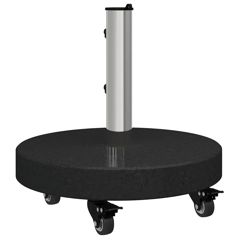 Base de parasol ronde roulable moderne jardin 45 x 45 x 45 cm en granit noir 02_0058856