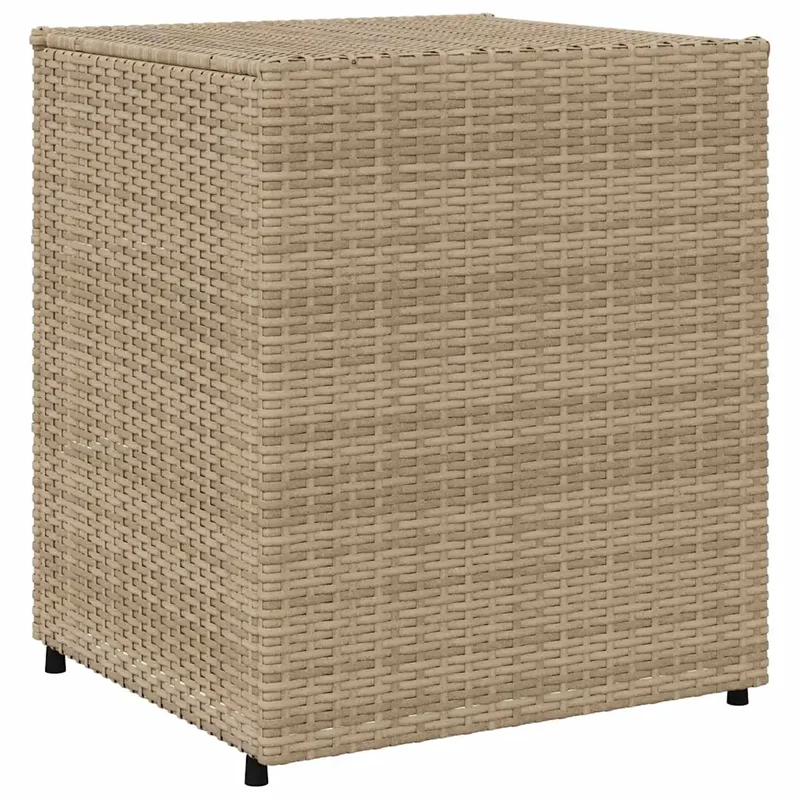 Armoire de rangement de jardin meuble extérieur avec 3 tiroirs 55 x 59 x 69 cm en résine tressée beige 02_0047431