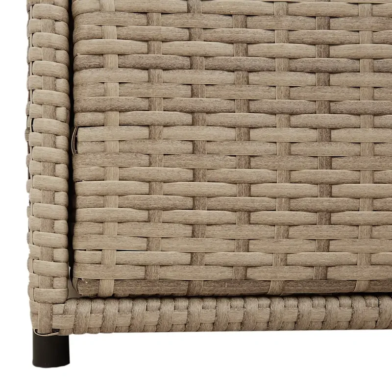 Armoire de rangement de jardin meuble extérieur avec 3 tiroirs 55 x 59 x 69 cm en résine tressée beige 02_0047431