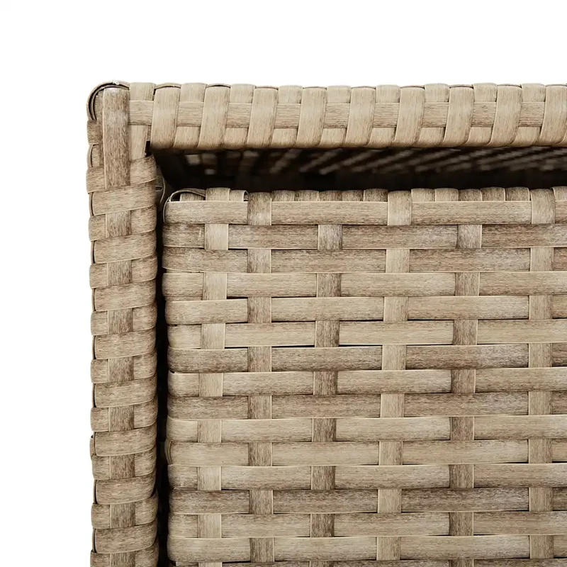 Armoire de rangement de jardin meuble extérieur avec 3 tiroirs 55 x 59 x 69 cm en résine tressée beige 02_0047431