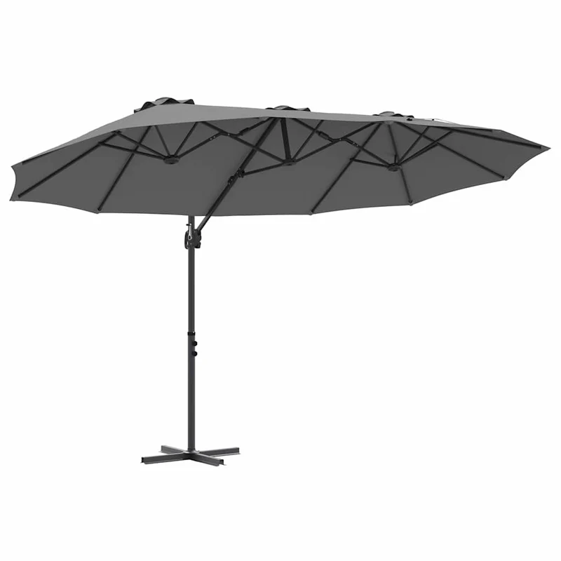 Parasol inclinable pratique moderne 372 x 198 x 243 cm en polyester anthracite 02_0058749