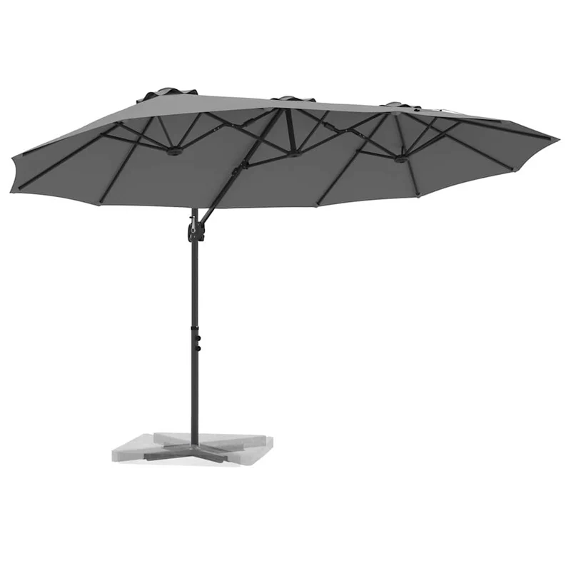 Parasol inclinable pratique moderne 372 x 198 x 243 cm en polyester anthracite 02_0058749