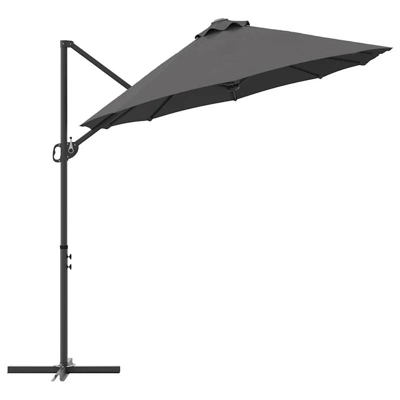 Parasol inclinable pratique moderne 372 x 198 x 243 cm en polyester anthracite 02_0058749