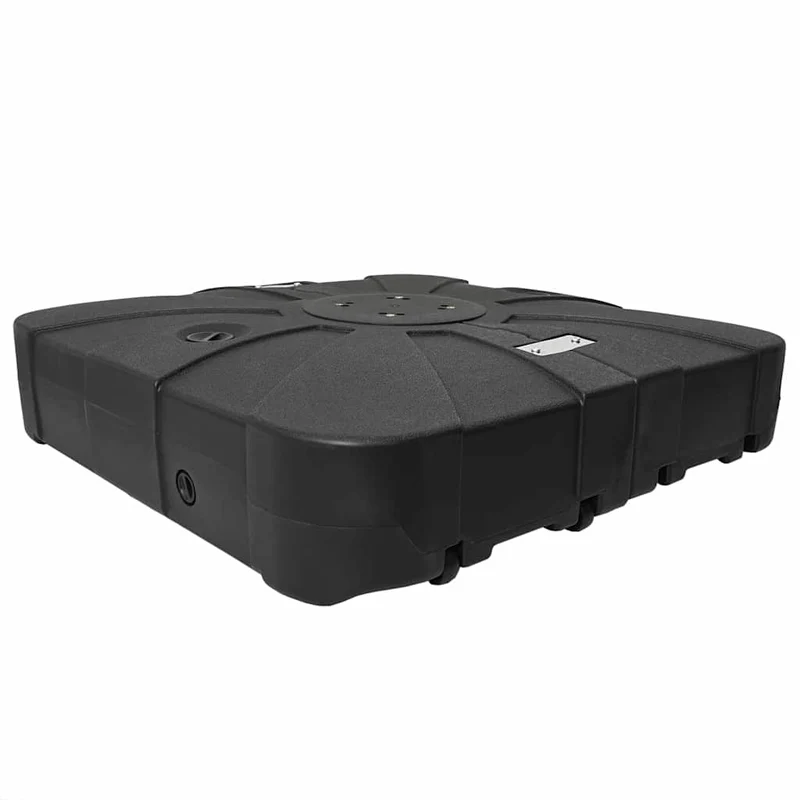Base de parasol à bras déporté stable et durable 86 x 86 x 19 cm en polyéthylène noir 02_0058876