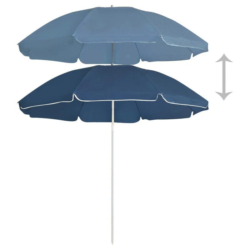 Parasol d'extérieur avec mât en acier 180 cm bleu 02_0008201