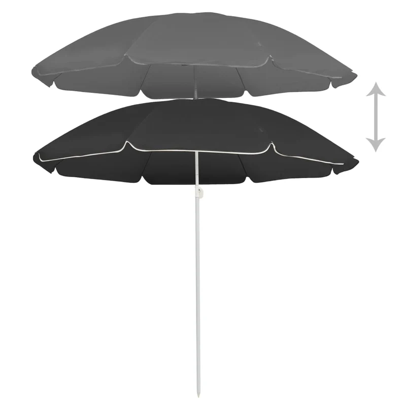 Parasol d'extérieur avec mât en acier 180 cm anthracite 02_0008199