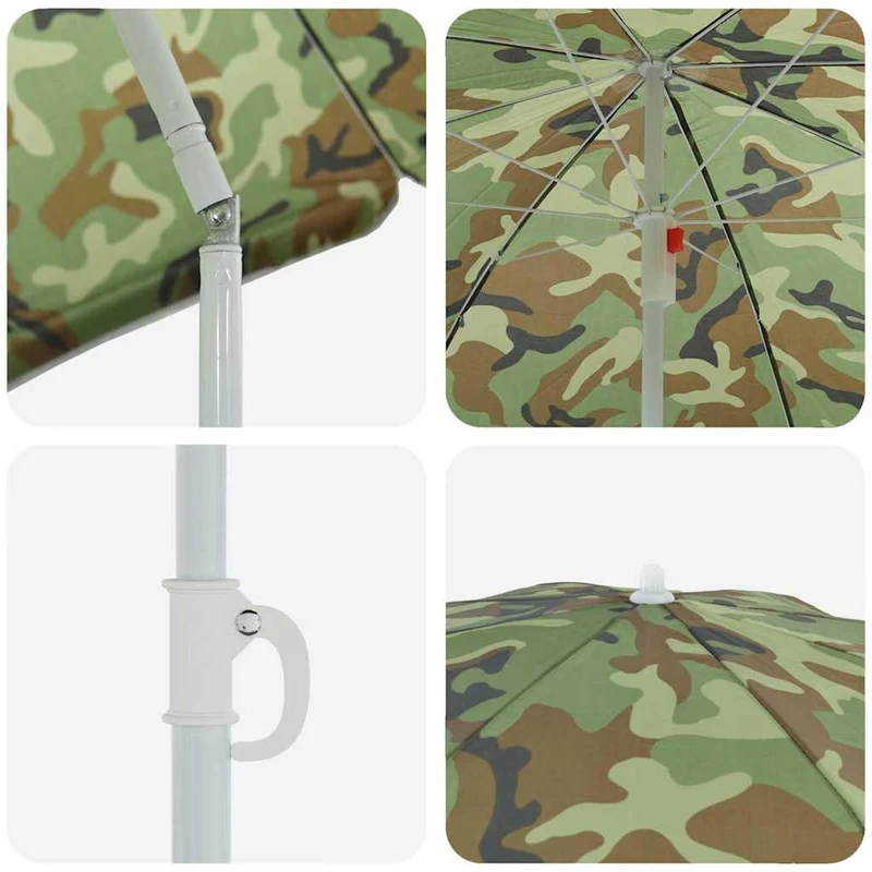 Parasol rond inclinable extérieur chic 161 x 161 x 193 cm en polyester camouflage 02_0056700