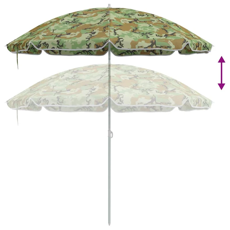 Parasol rond inclinable extérieur chic 161 x 161 x 193 cm en polyester camouflage 02_0056700