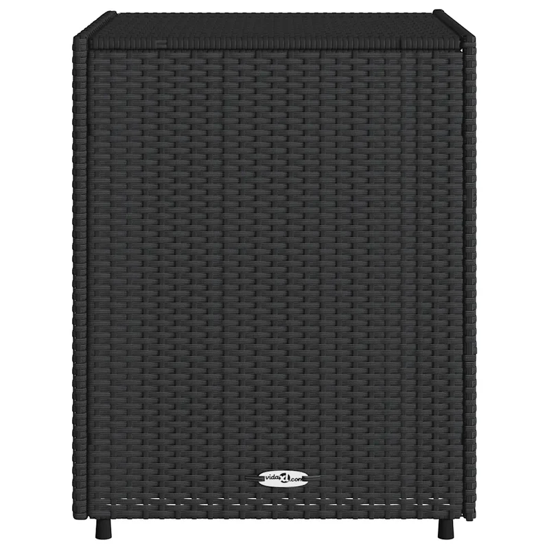 Armoire de rangement de jardin moderne avec 3 tiroirs 55 x 59 x 69 cm en résine tressée noire 02_0047428