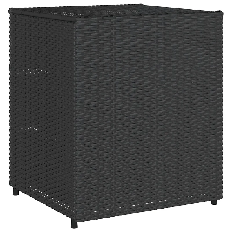 Armoire de rangement de jardin moderne avec 3 tiroirs 55 x 59 x 69 cm en résine tressée noire 02_0047428