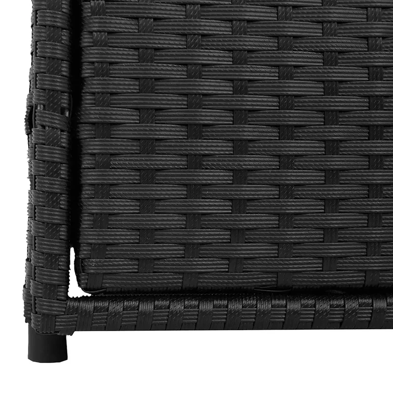 Armoire de rangement de jardin moderne avec 3 tiroirs 55 x 59 x 69 cm en résine tressée noire 02_0047428