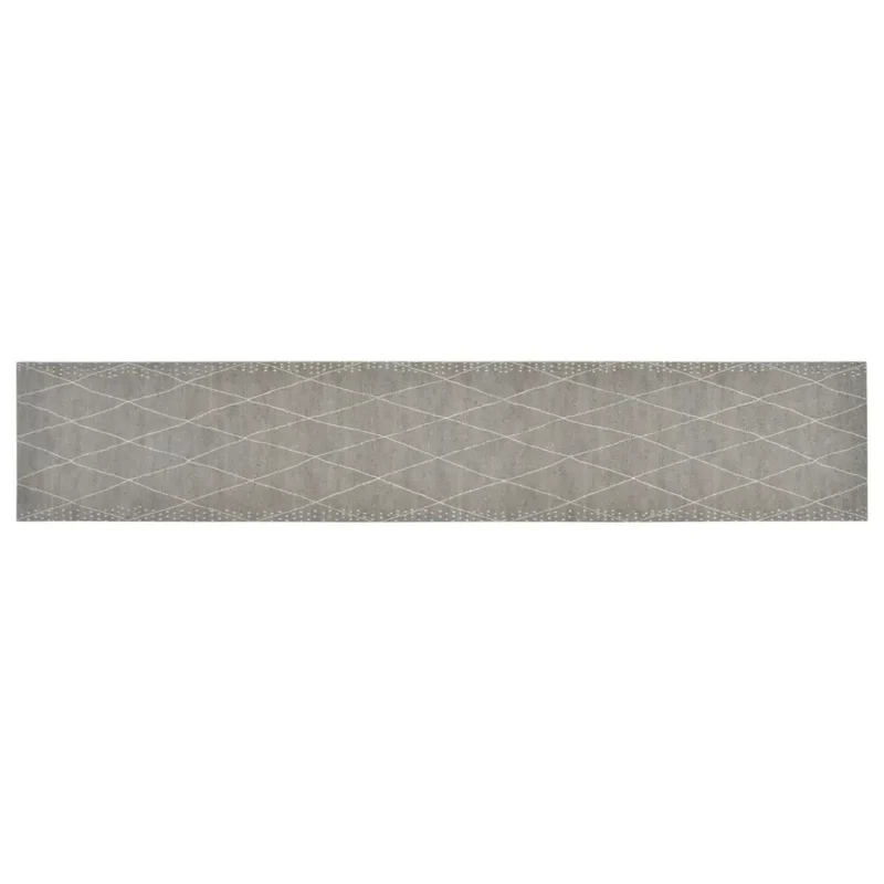 Tapis de cuisine lavable impression losange 300 x 60 cm antidérapant élégant chic en velours bleu 02_0046058