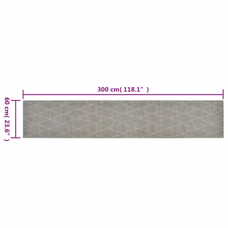 Tapis de cuisine lavable impression losange 300 x 60 cm antidérapant élégant chic en velours bleu 02_0046058