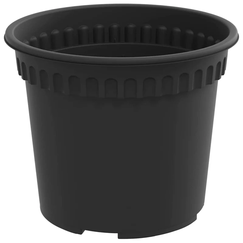 Lot de 6 pots à fleurs ronds modernes balcon jardin 12,5 x 12,5 x 10 cm en plastique noir 02_0059311