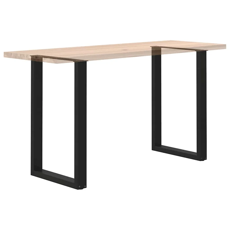 Lot de 2 pieds de table de bar en U 60 x 90-91 cm design moderne avec niveleurs pratiques en acier noir 02_0057464