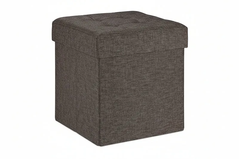 Tabouret coffre pouf avec espace de rangement marron 13_0002755_2