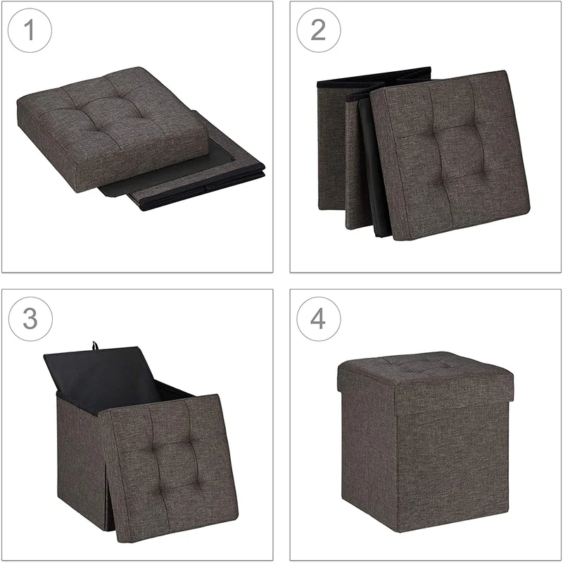 Tabouret coffre pouf avec espace de rangement marron 13_0002755_2