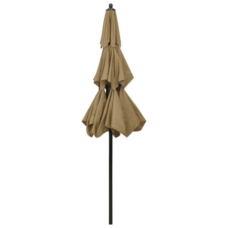 Parasol à 3 niveau x avec mât en aluminium 2,5 m taupe 02_0008768