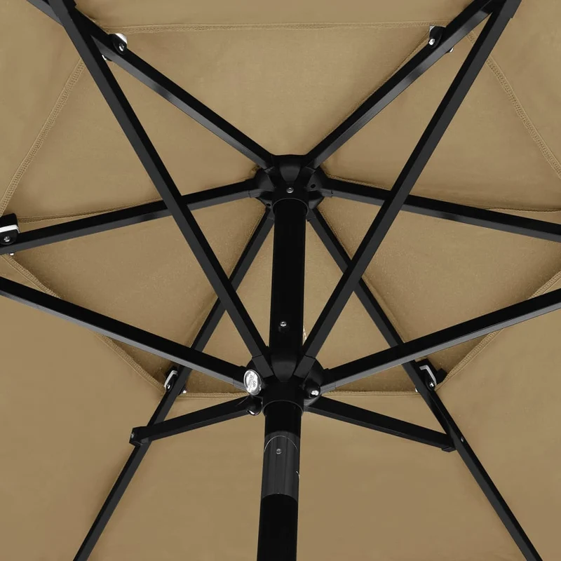 Parasol à 3 niveau x avec mât en aluminium 2,5 m taupe 02_0008768