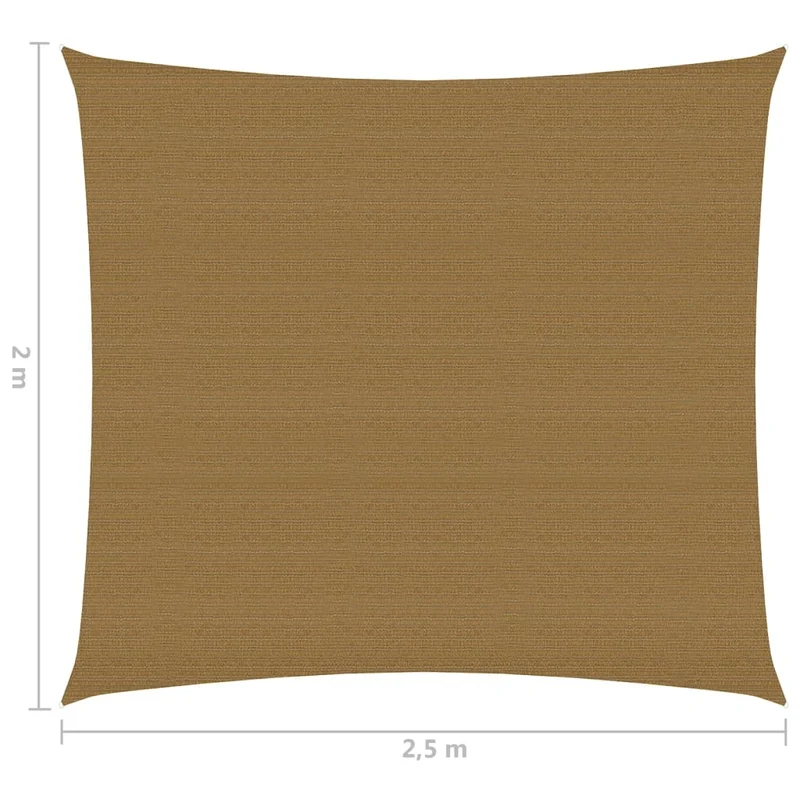Voile d'ombrage 160 g/m² 2 x 2,5 m PEHD taupe 02_0009300
