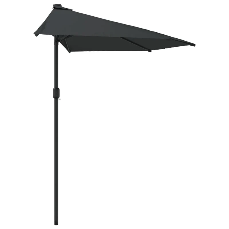 Parasol de balcon et mât en aluminium anthracite 300 x 150cm demi 02_0008311