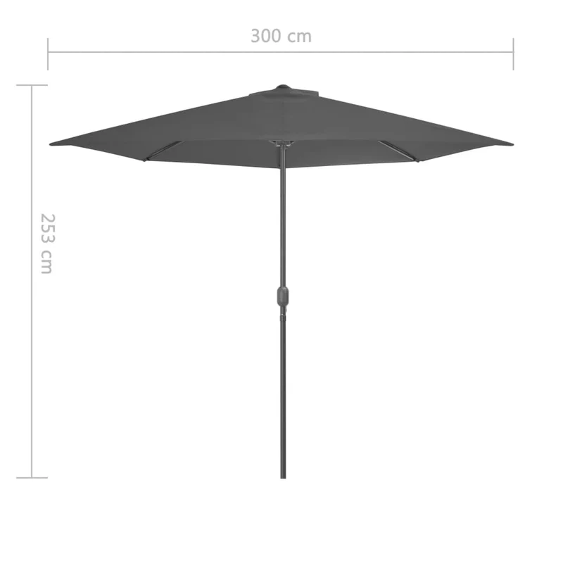 Parasol de balcon et mât en aluminium anthracite 300 x 150cm demi 02_0008311