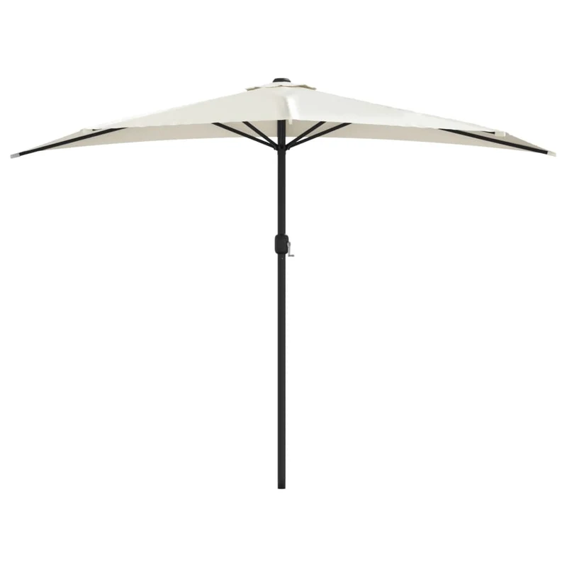 Parasol de balcon avec mât en aluminium 300 x 150 cm demi sable 02_0008305