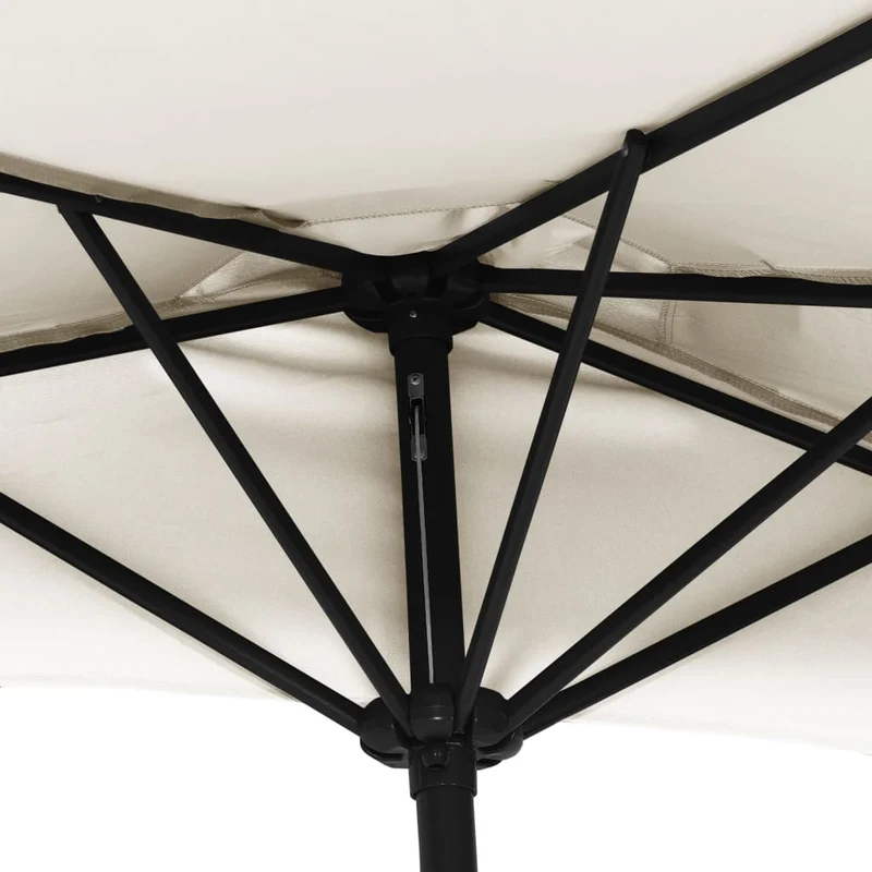 Parasol de balcon avec mât en aluminium 300 x 150 cm demi sable 02_0008305
