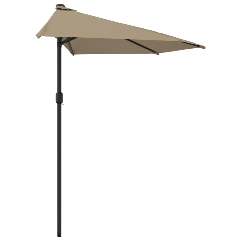 Parasol de balcon avec mât en aluminium taupe 300 x 150 cm demi 02_0008307