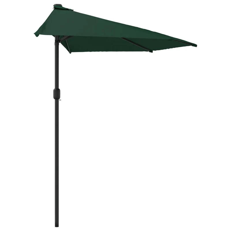 Parasol de balcon avec mât en aluminium vert 300 x 150 cm demi 02_0008309