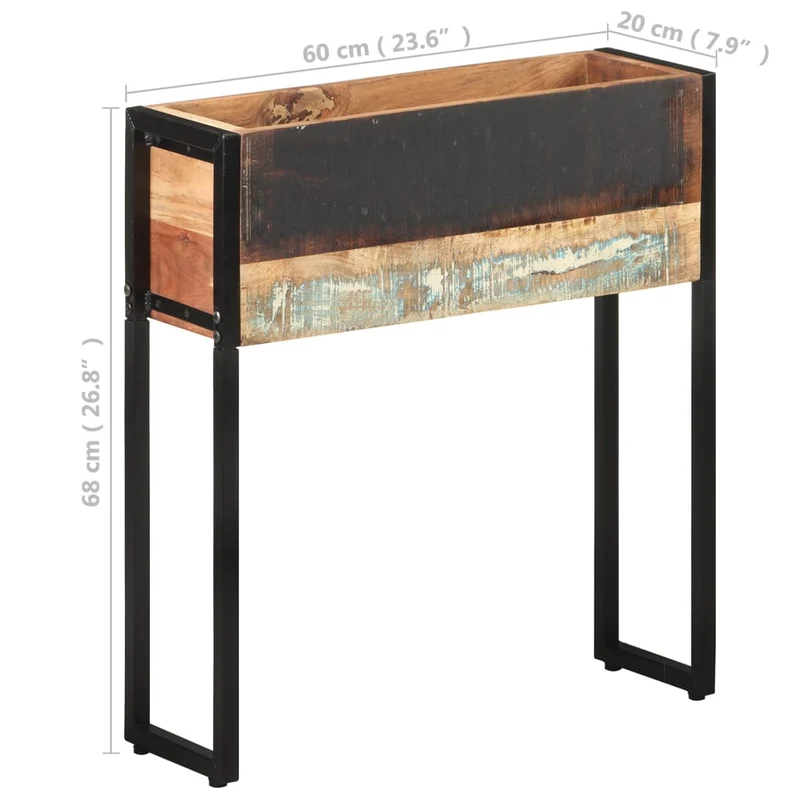 Jardinière 60 x 20 x 68 cm bois de récupération massif 02_0000806