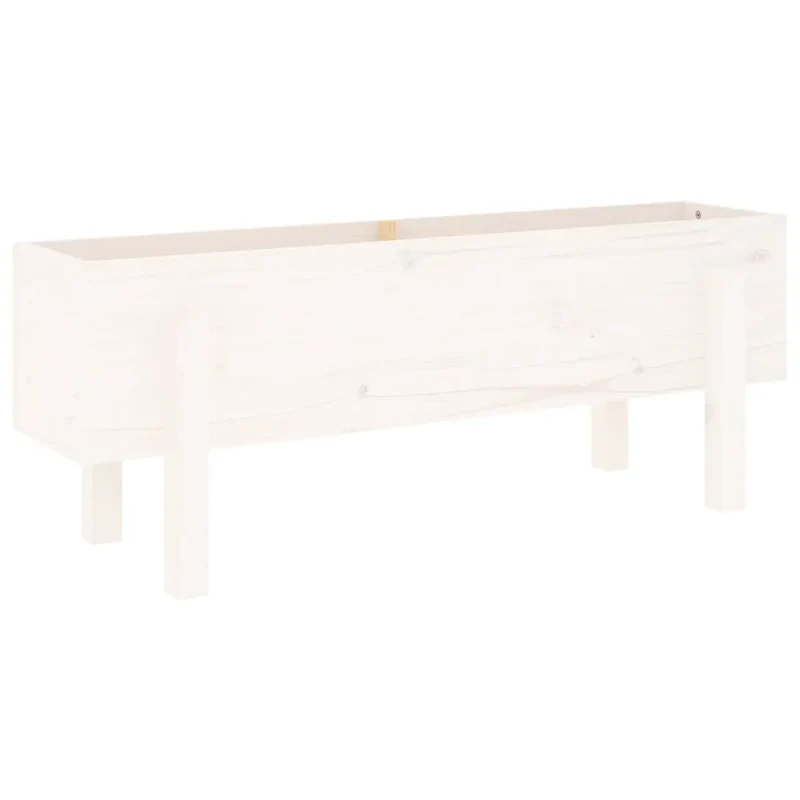 Lit surélevé de jardin 101 x 30 x 38 cm espace décoratif moderne en bois de pin blanc 02_0048497