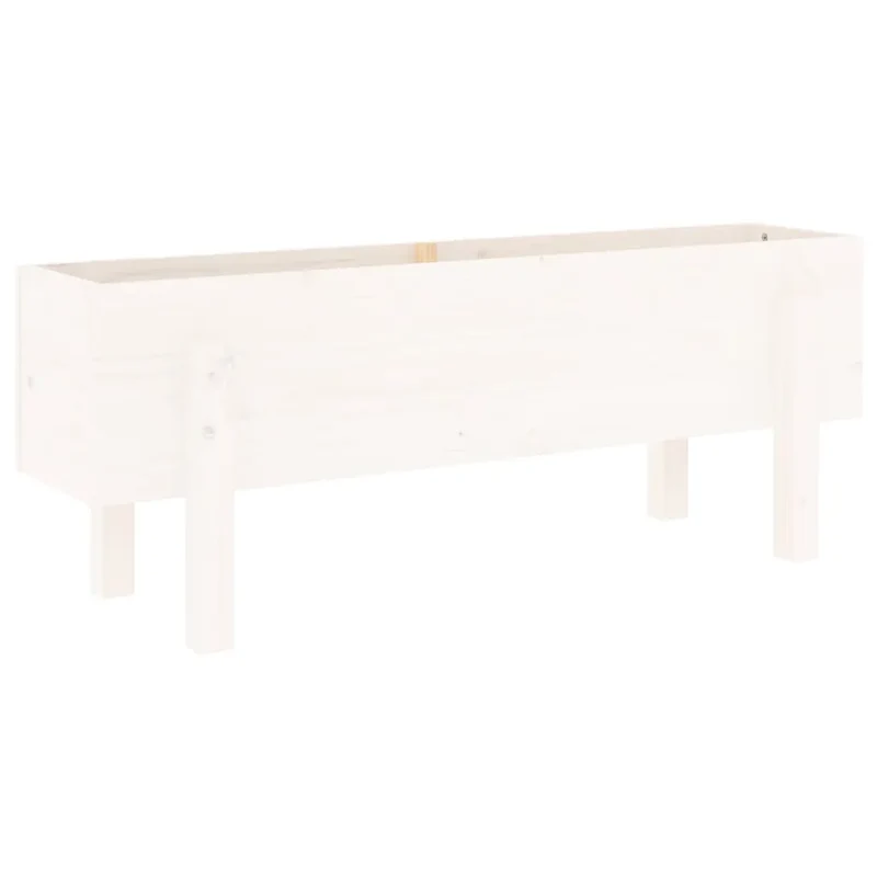 Lit surélevé de jardin 101 x 30 x 38 cm espace décoratif moderne en bois de pin blanc 02_0048497
