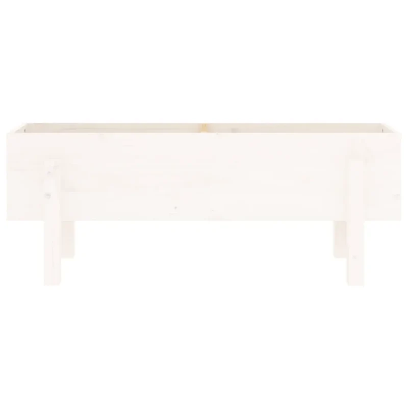 Lit surélevé de jardin 101 x 30 x 38 cm espace décoratif moderne en bois de pin blanc 02_0048497