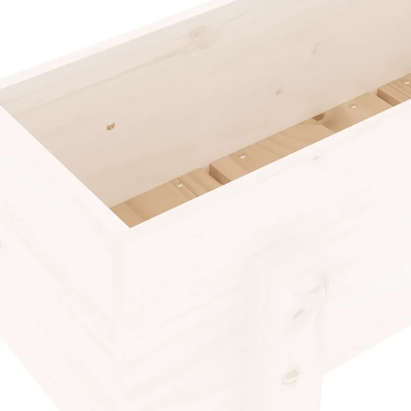 Lit surélevé de jardin 101 x 30 x 38 cm espace décoratif moderne en bois de pin blanc 02_0048497