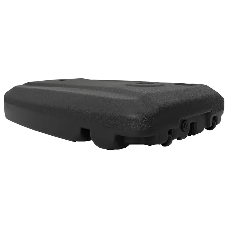 Porte-parasol d'extérieur avec roulettes pratique jardin 60 x 80 x 15 cm en plastique noir 02_0045874