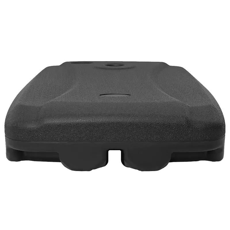 Porte-parasol d'extérieur avec roulettes pratique jardin 60 x 80 x 15 cm en plastique noir 02_0045874