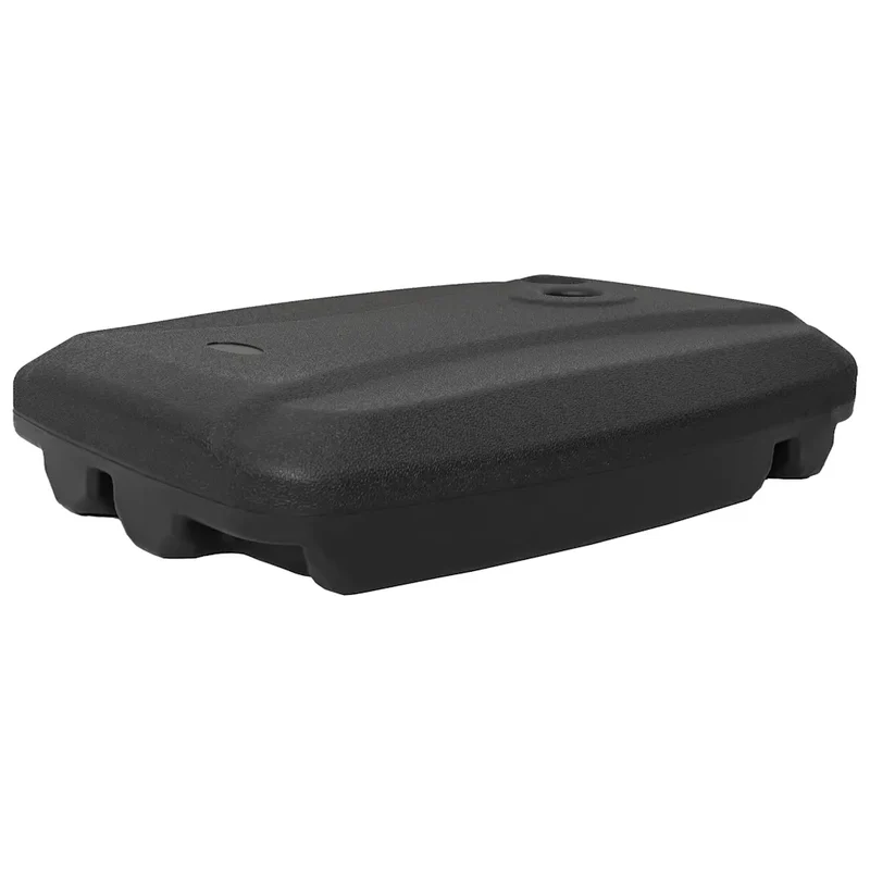 Porte-parasol d'extérieur avec roulettes pratique jardin 60 x 80 x 15 cm en plastique noir 02_0045874