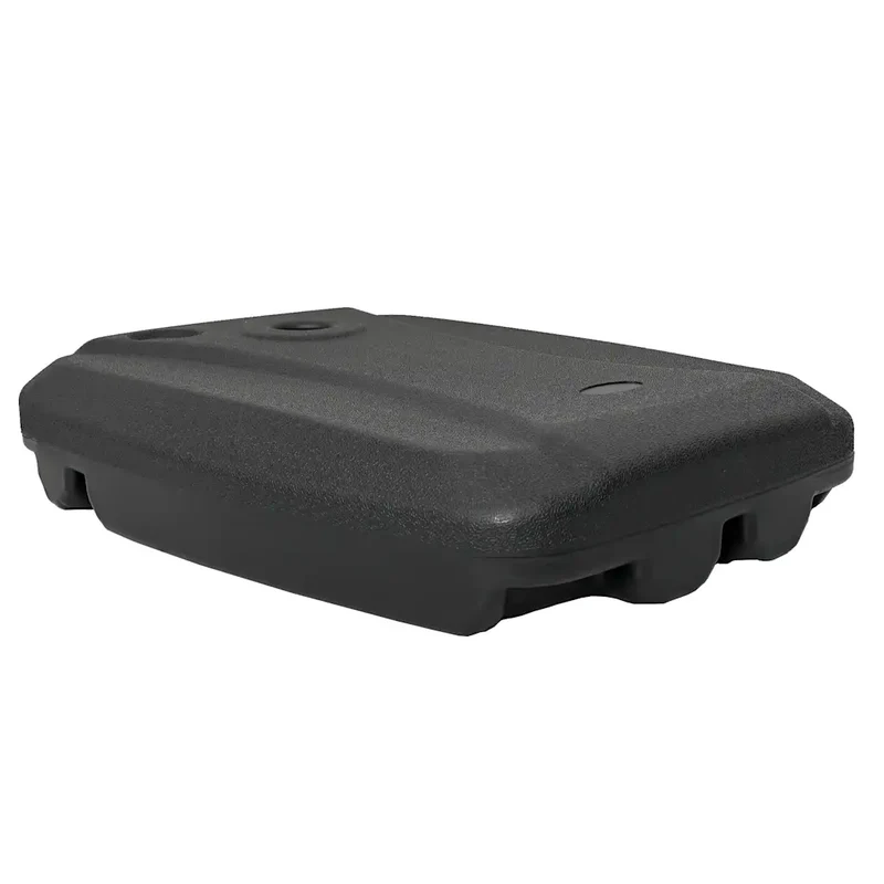 Porte-parasol d'extérieur avec roulettes pratique jardin 60 x 80 x 15 cm en plastique noir 02_0045874