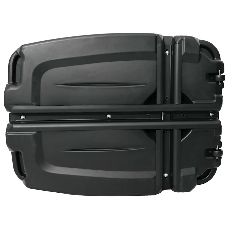 Porte-parasol d'extérieur avec roulettes pratique jardin 60 x 80 x 15 cm en plastique noir 02_0045874