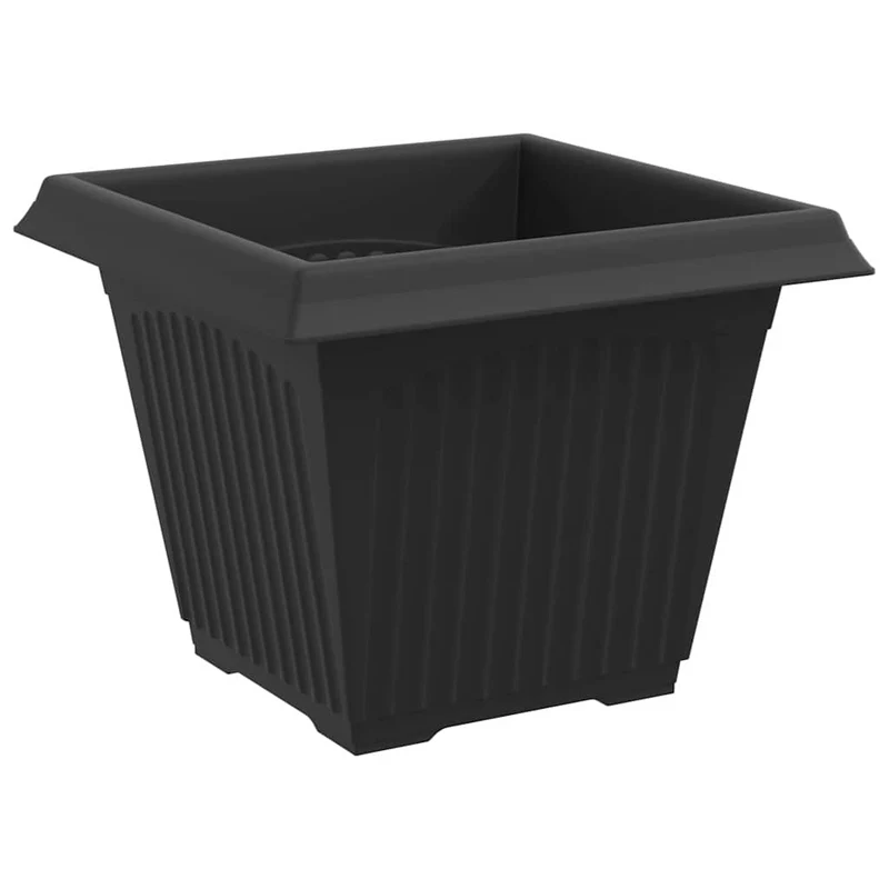 Lot de 24 pots de fleurs carrés légers 43 x 43 x 33.5 cm en plastique noir 02_0059376